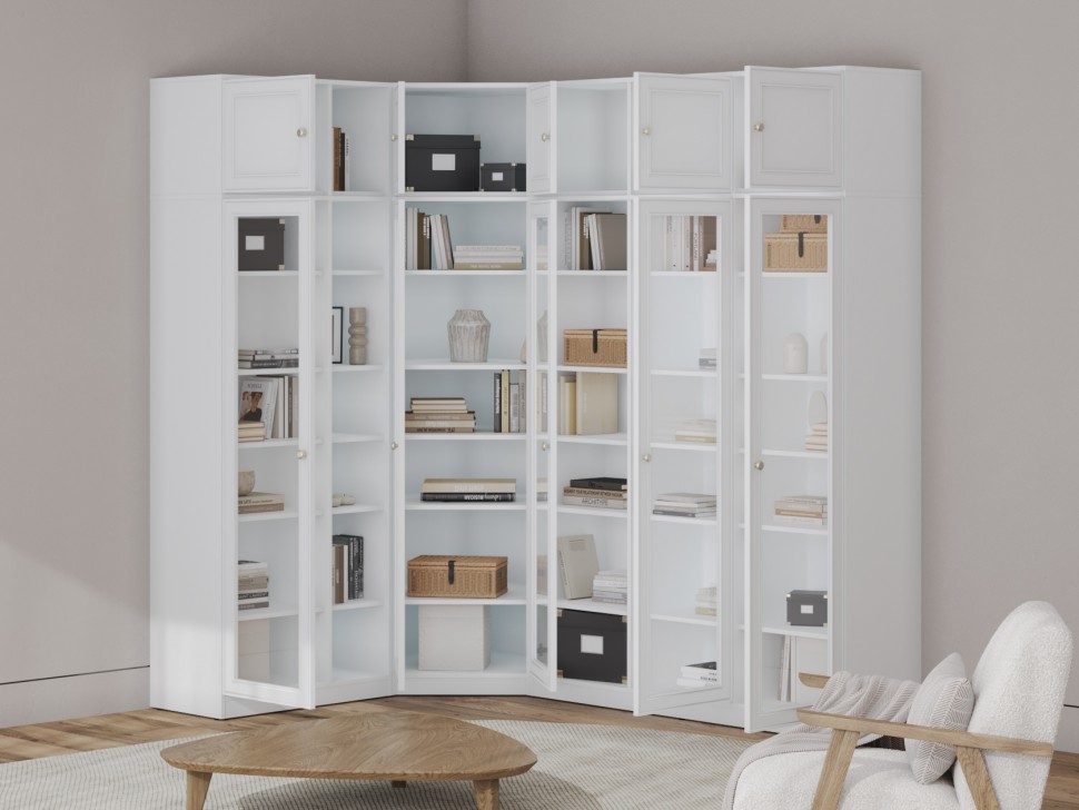 Угловая гостиная Люси с витринами