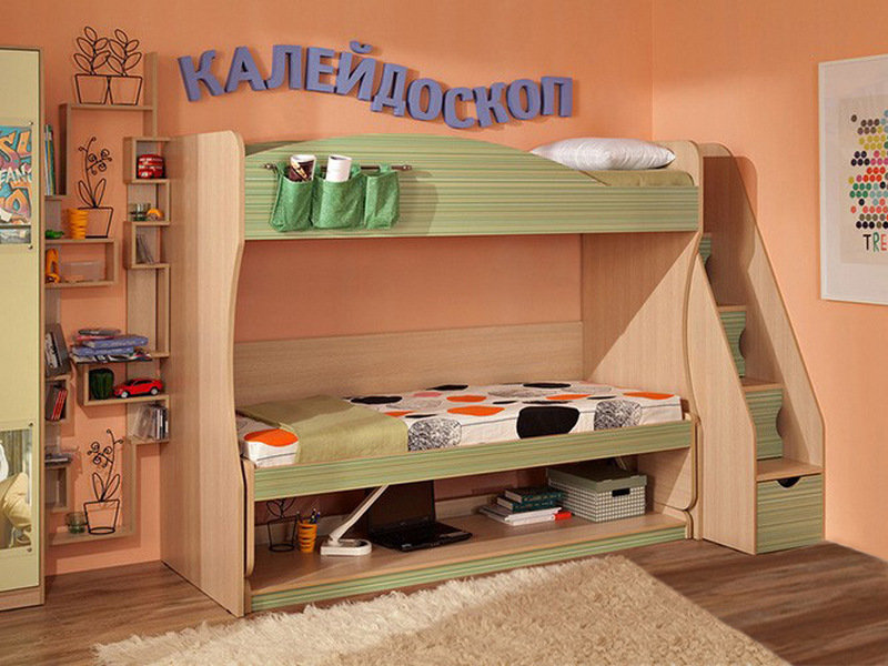 Калейдоскоп (молодежная) Кровать-Трансформер 2