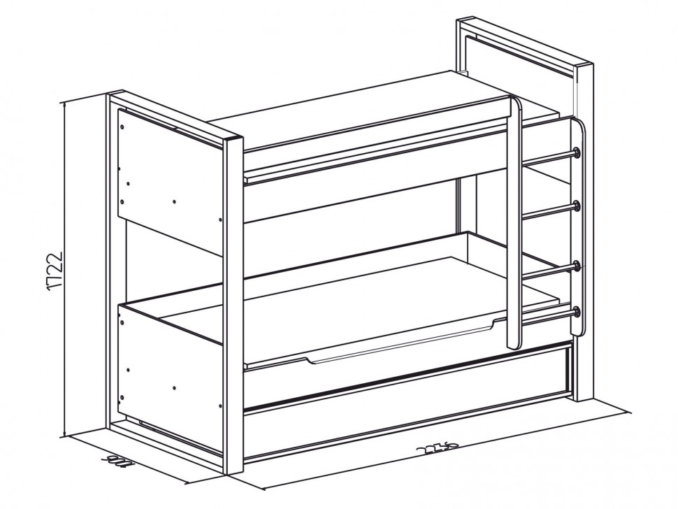 Двухъярусная кровать Натура 90