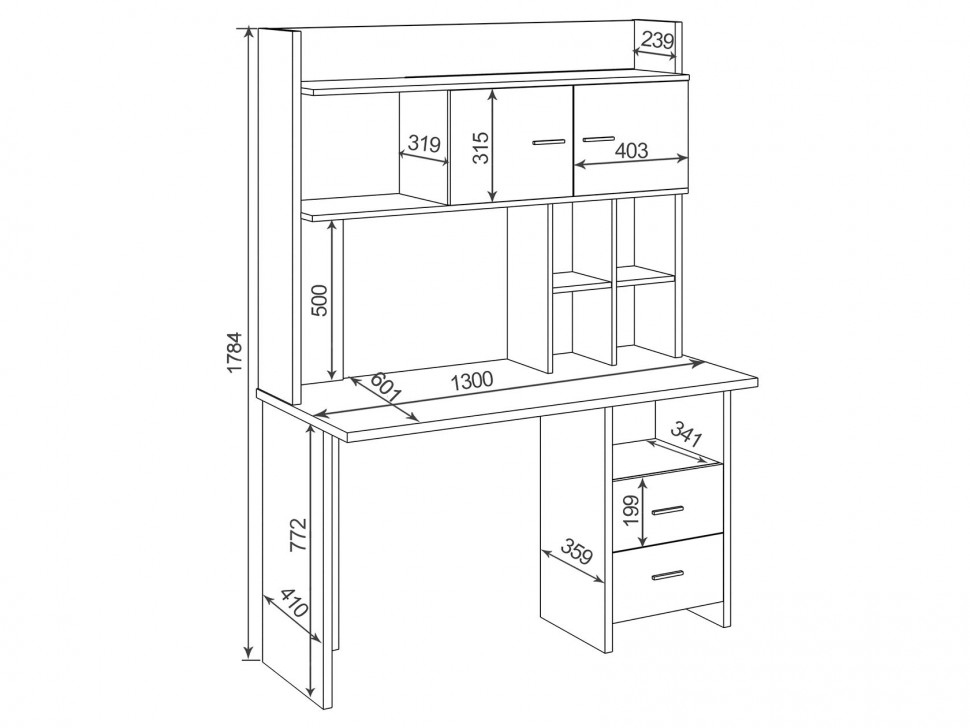 Компьютерный стол СКЛ-Прям120/130+НКЛХ-120/130