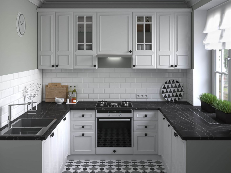 Кухонный гарнитур Бьянка 222х260х222 см