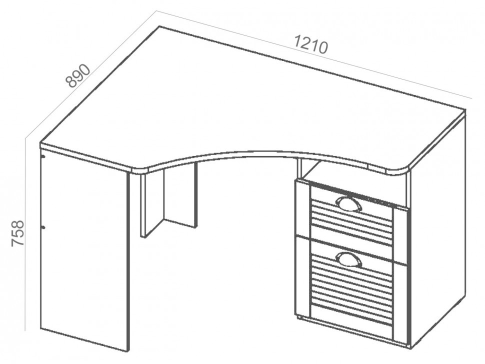 Письменный стол детский Ривьера ТД 241.15.03 Стол угловой с ящиками