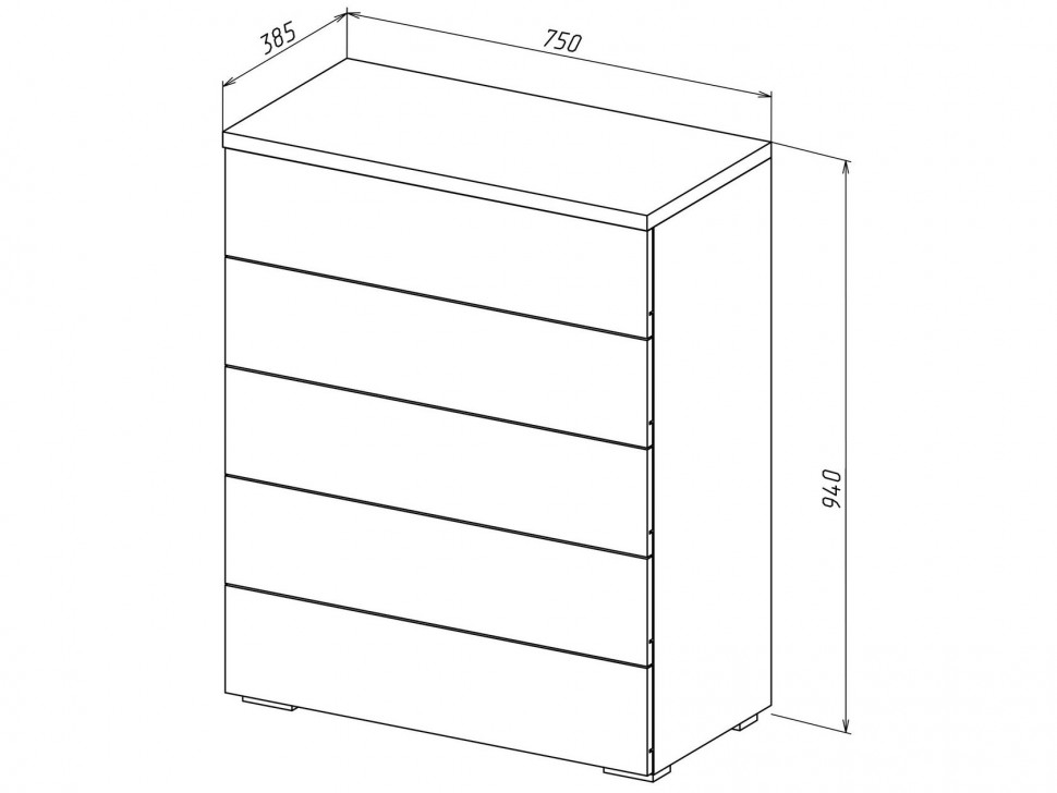 Комод 5 ящиков 1908.М1