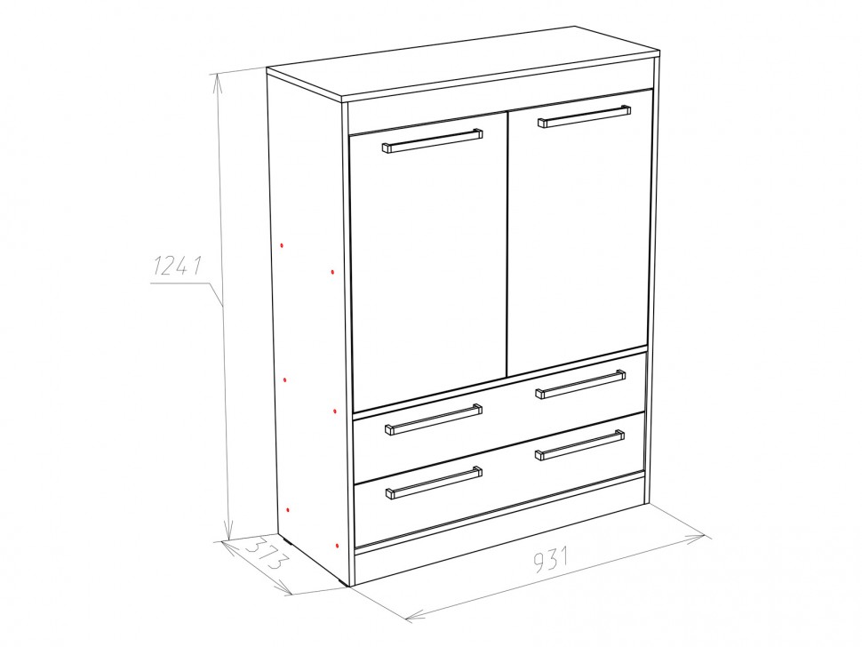 Комод Комод Оксфорд Лайт 2 ящ 2 дв