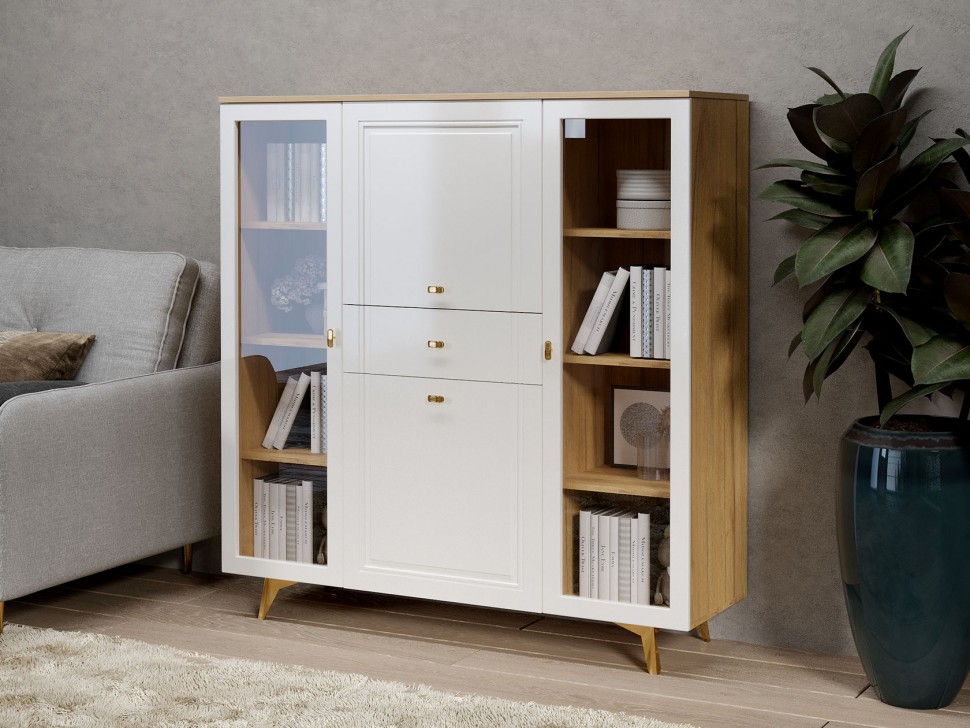 Шкаф-витрина Вега Сапфир 2 стеклодвери