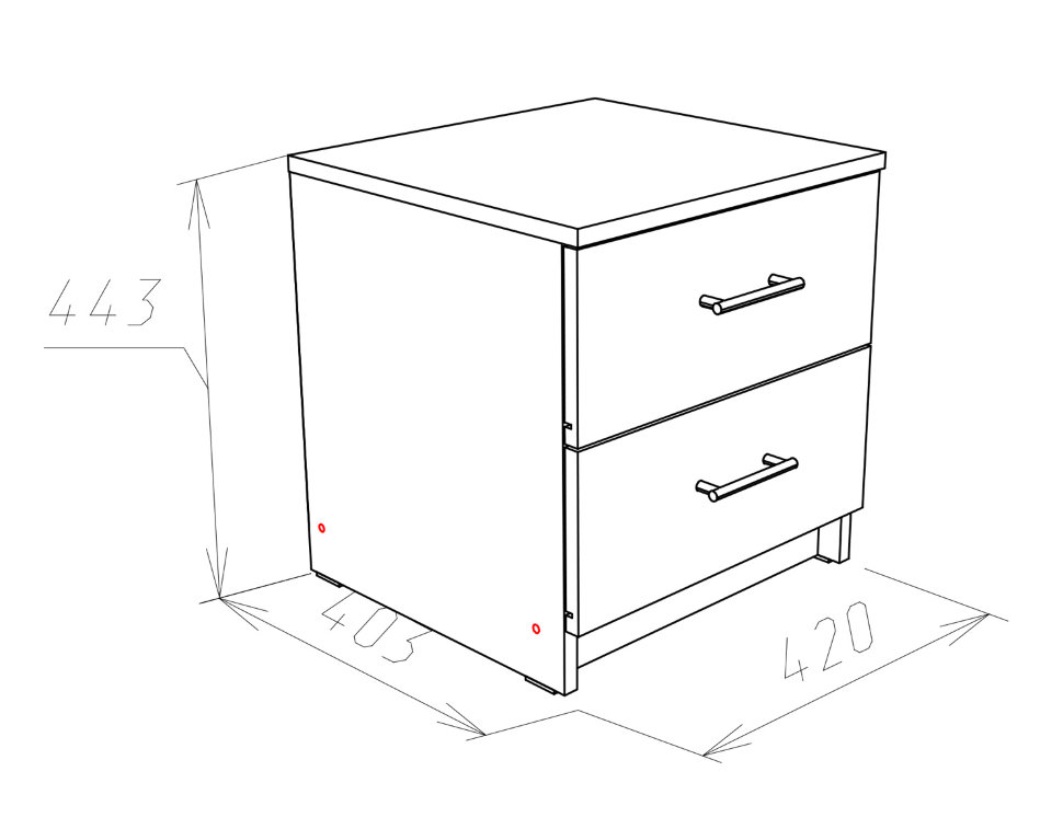 Прикроватная тумбочка Лофт 420