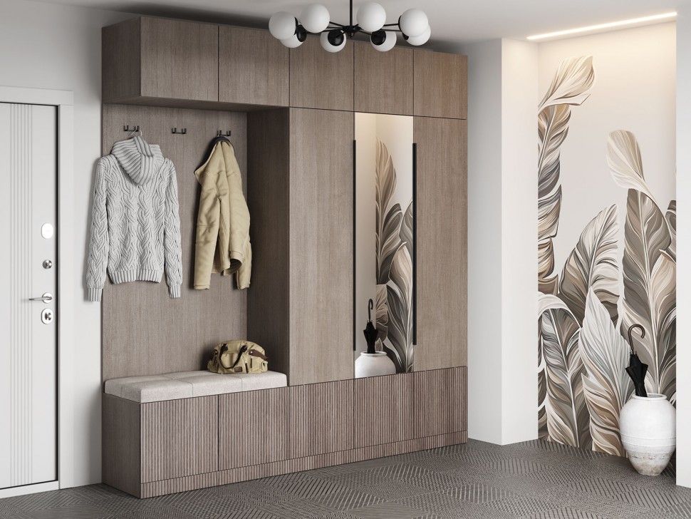 Прихожая Кантри с широким сиденьем