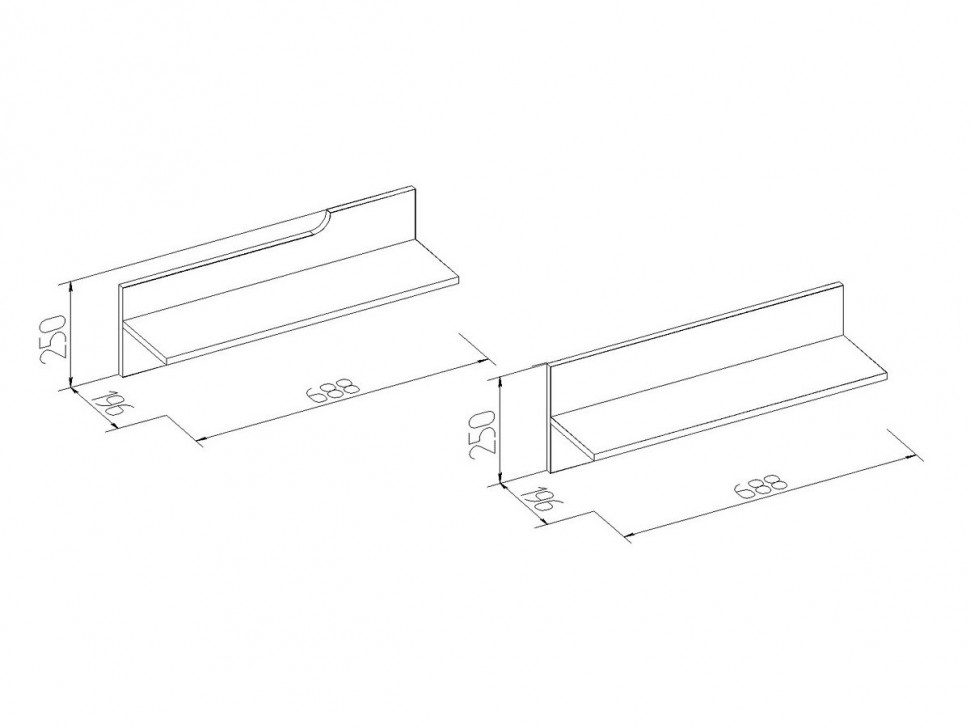 Комплект настенных полок Полка настенная Wyspaa 4 (комплект из 2-х полок)