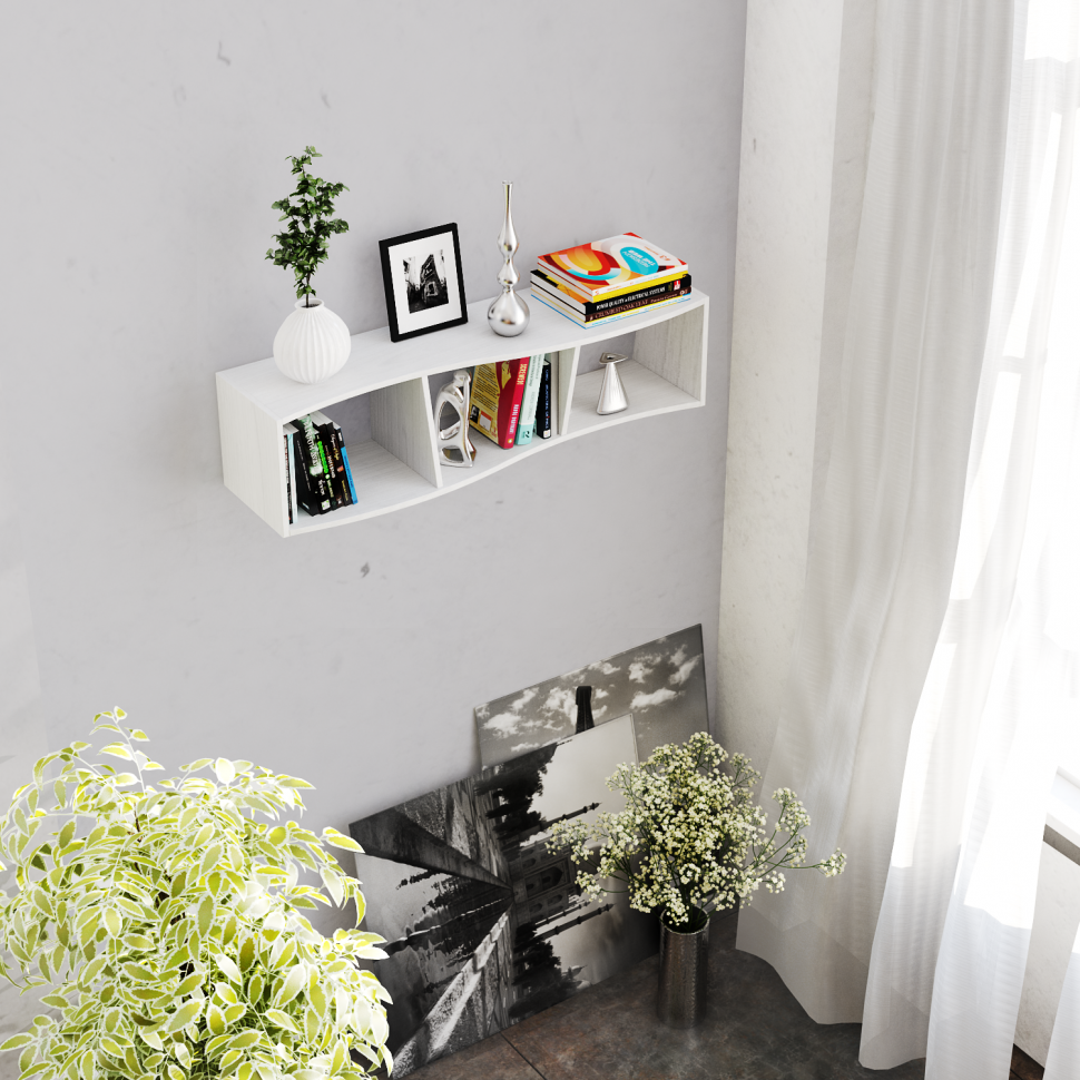 Настенная полка Вейв-8