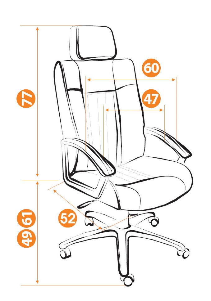 Кресло руководителя Oxford хром