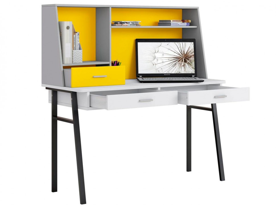 Письменный стол Стол письменный Polini  kids Aviv 1455 с надстройкой и ящиками