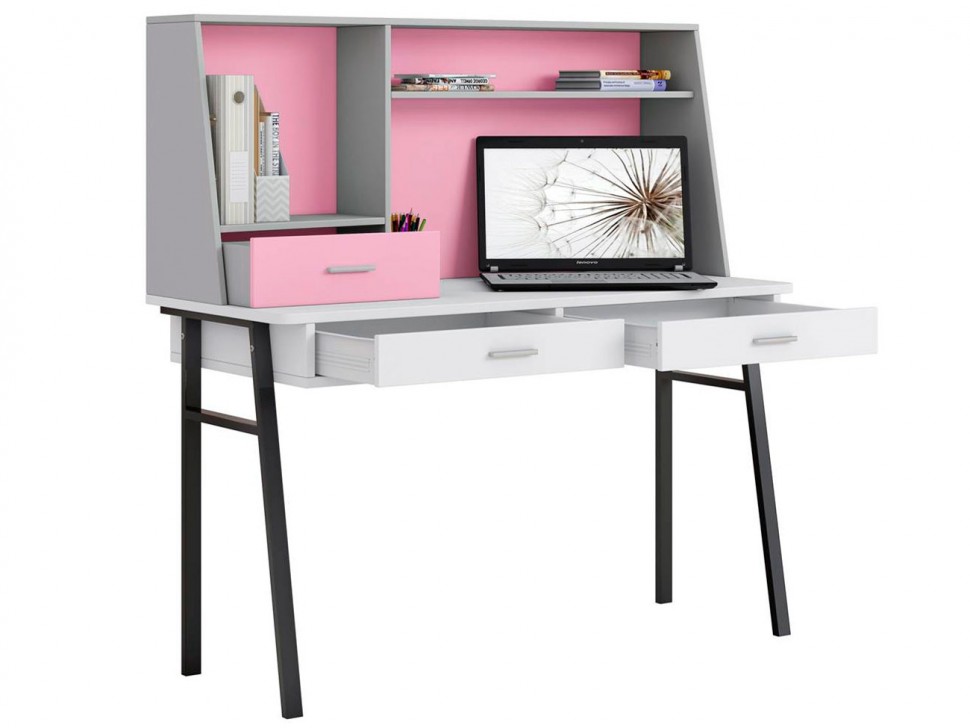 Письменный стол Стол письменный Polini  kids Aviv 1455 с надстройкой и ящиками