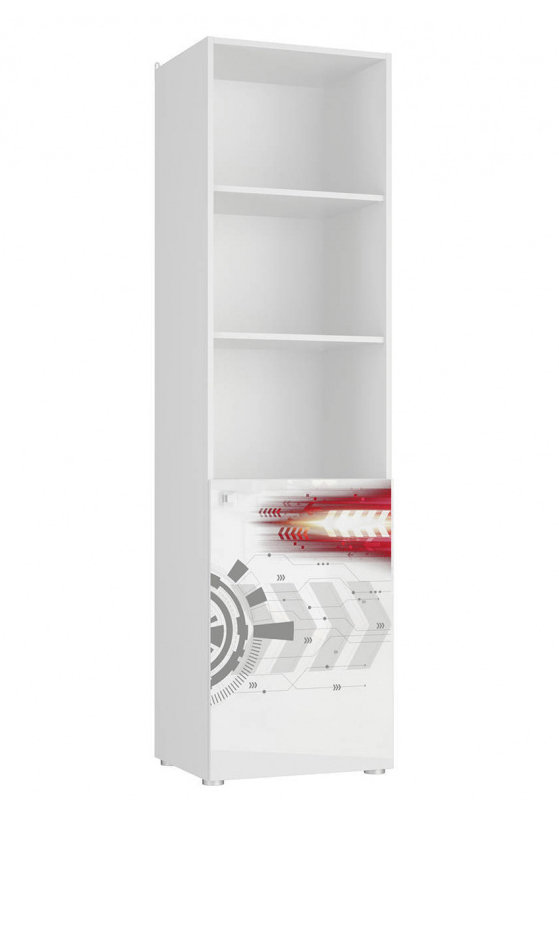 Стеллаж в детскую Модерн 5 шкаф 1-дверный открытый