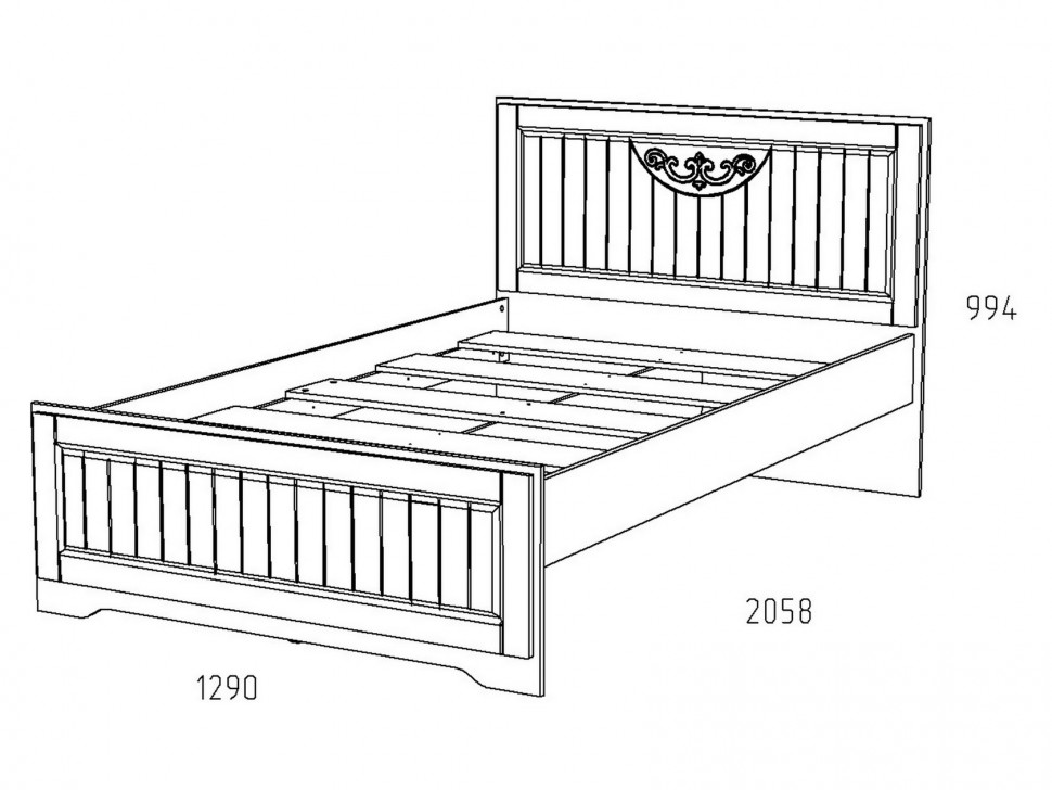 Односпальная кровать Кровать Оливия Лайт НМ 040.34-02