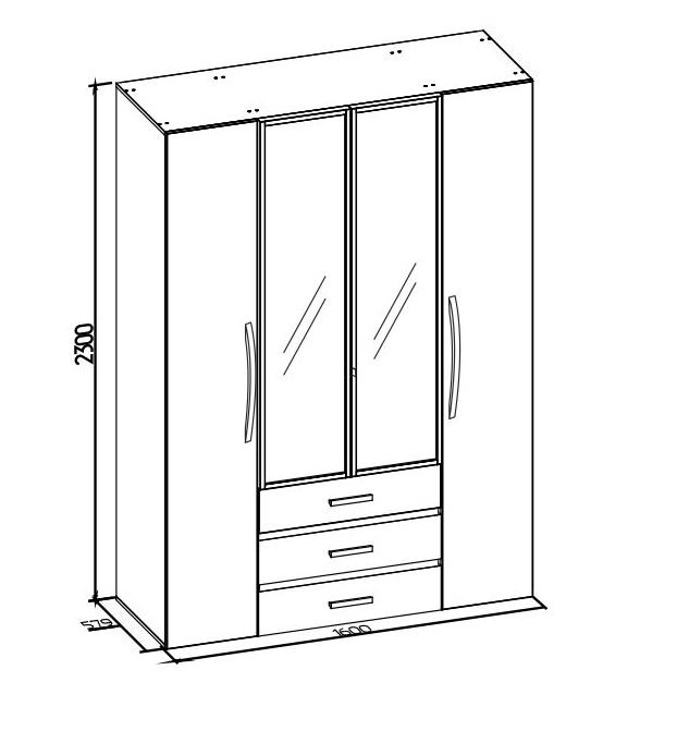 Распашной шкаф Натура