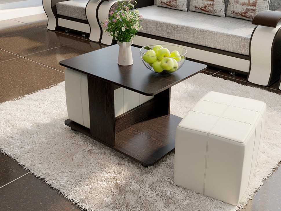 Журнальный столик с пуфиками Капри